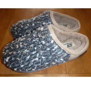 Womens Dearfoams Marled Knit Fur Lined Clog Slippers Size Small 5/6  NWT